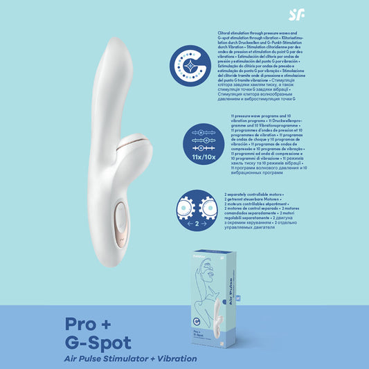 Satisfyer Pro + G-Spot -  22 cm USB Rechargeable Rabbit Vibrator with Touch-Free Clitoral Stimulator