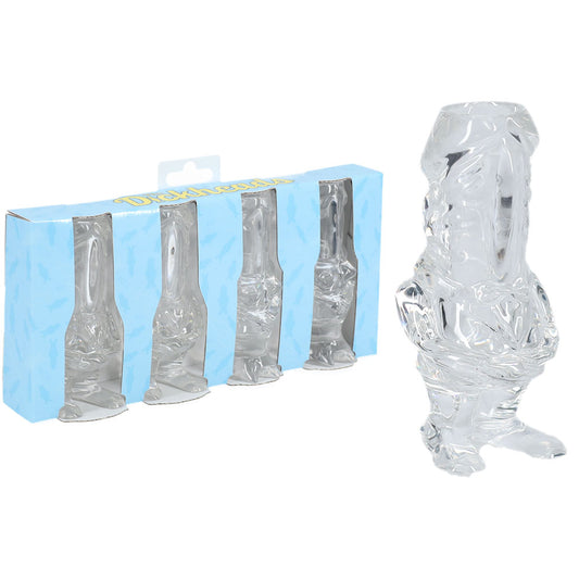 S-LINE The Dickheads - Couples Tall Shot Glasses -  Novelty 44 ml Shot Glasses - 4 Pack