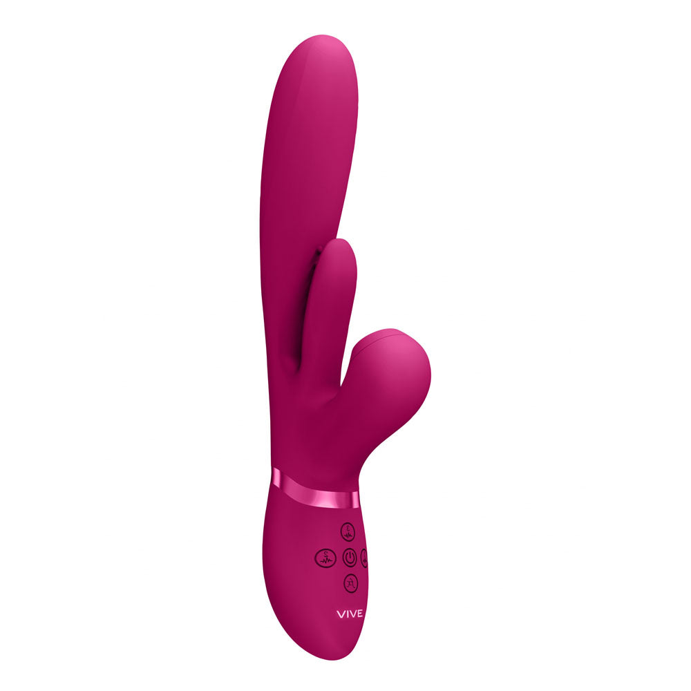 VIVE Ena -  -  25 cm USB Rechargeable Thrusting Vibrator with Air Wave Stimulator