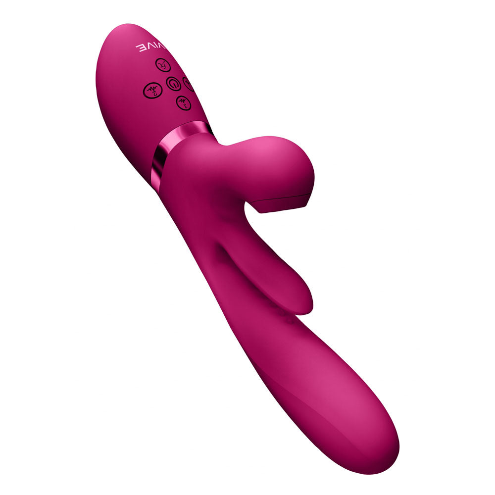 VIVE Ena -  -  25 cm USB Rechargeable Thrusting Vibrator with Air Wave Stimulator
