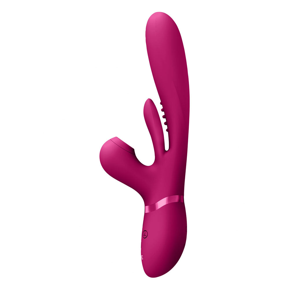 VIVE Ena -  -  25 cm USB Rechargeable Thrusting Vibrator with Air Wave Stimulator