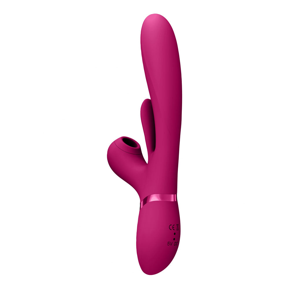 VIVE Ena -  -  25 cm USB Rechargeable Thrusting Vibrator with Air Wave Stimulator