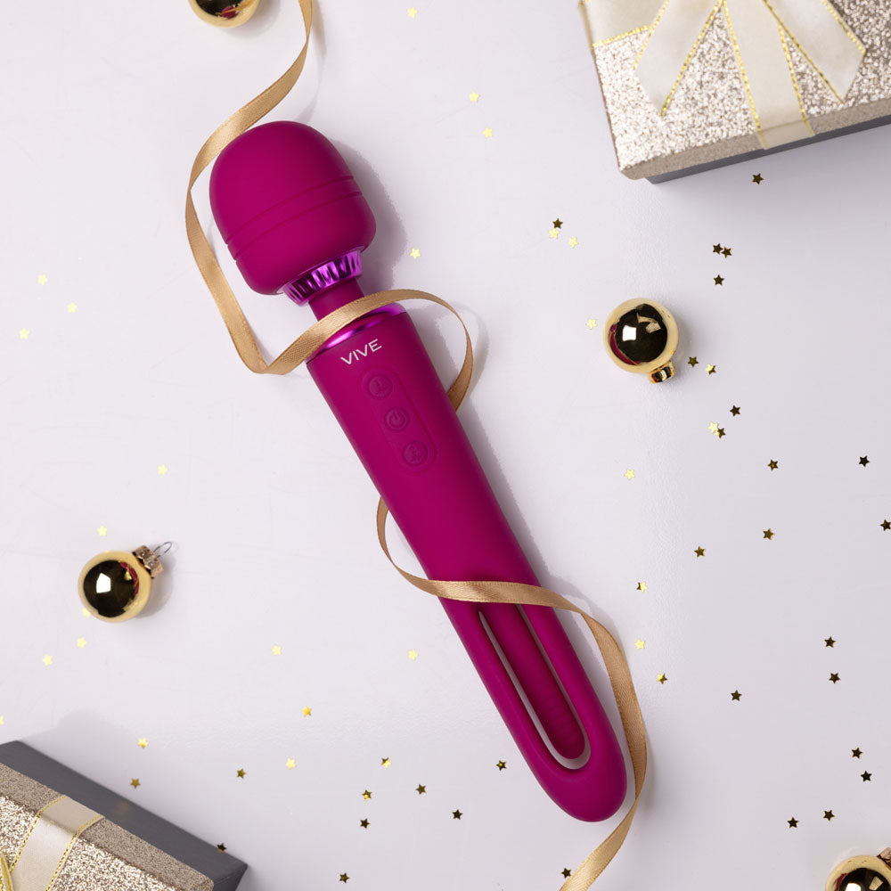 VIVE Kiku -  -  25.2 cm USB Rechargeable Dual End Massage Wand with Flapping Tip