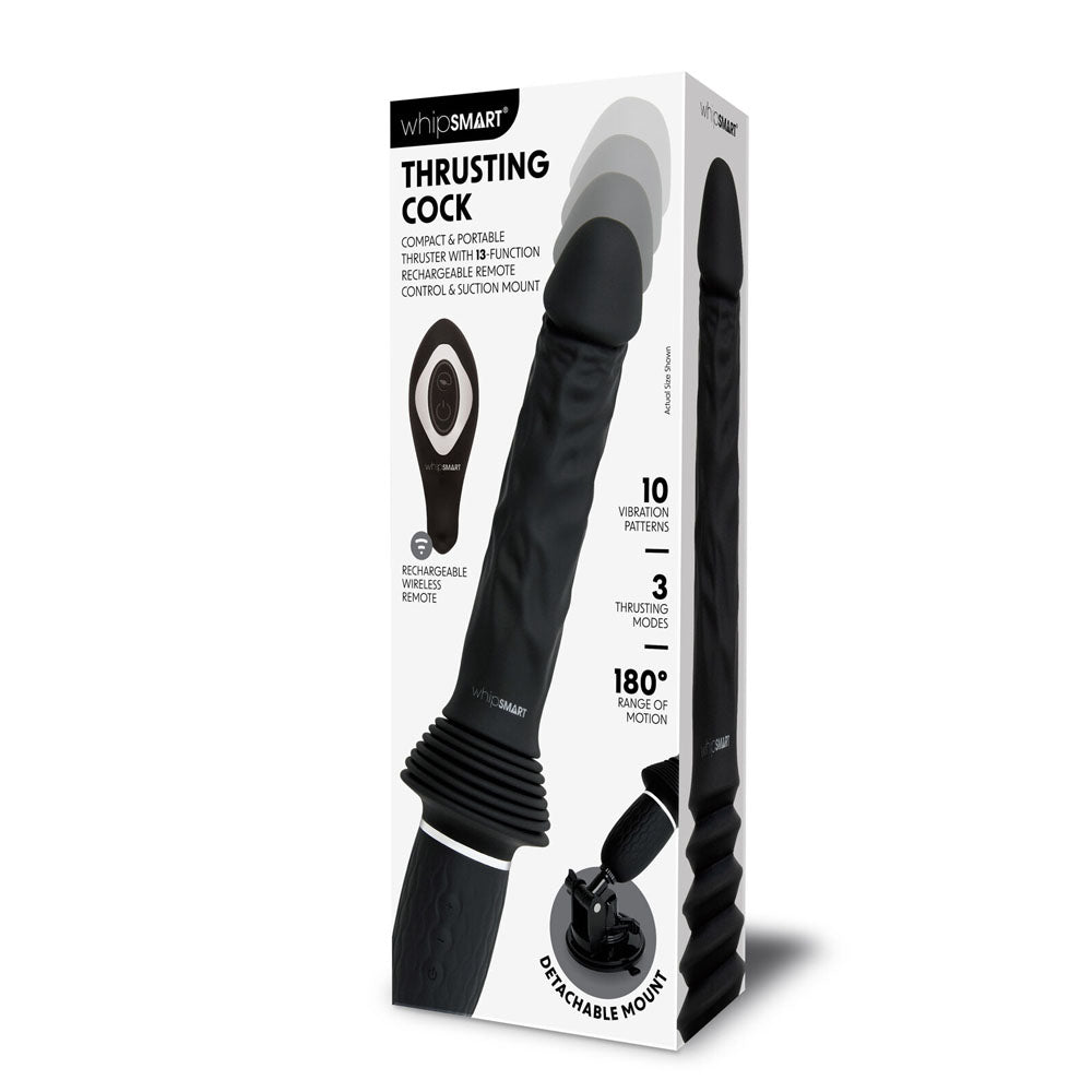 WhipSmart Thrusting Cock -  30 cm USB Rechargeable Thrusting Vibrator with Suction Mount